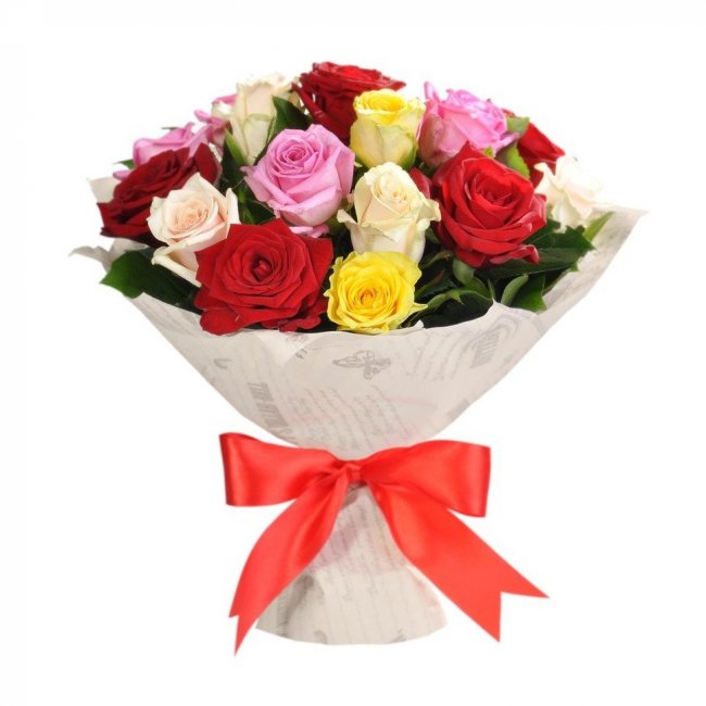 Букет цветов "Букет из разноцветных роз"